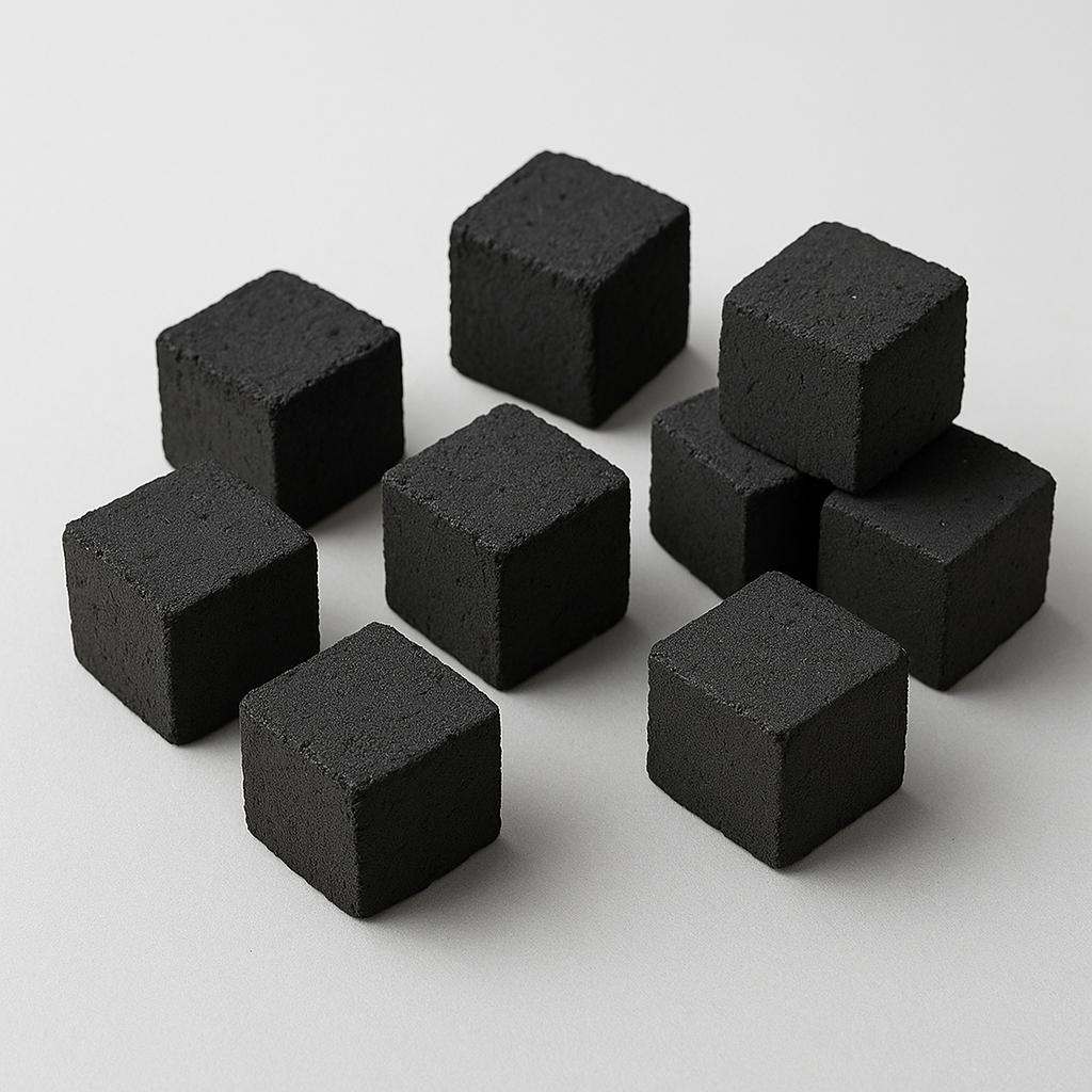 Premium coconut shell briquette cubes
